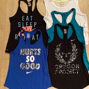 Lot of 5 small Nike tanks